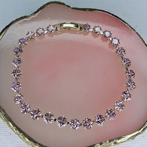 Pink Cubic Zirconia Tennis Bracelet